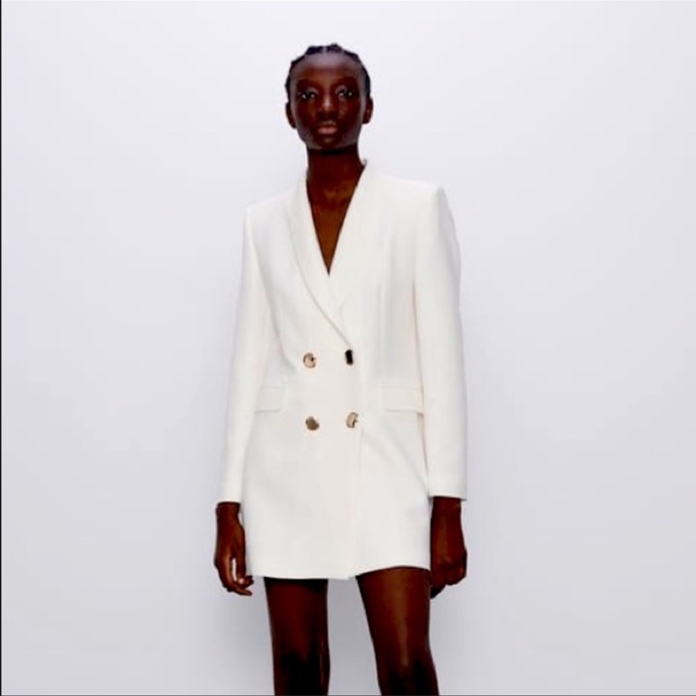 ZARA DOUBLE-BREASTED CROSSOVER FROCK COAT BLAZER - Picture 1 of 6